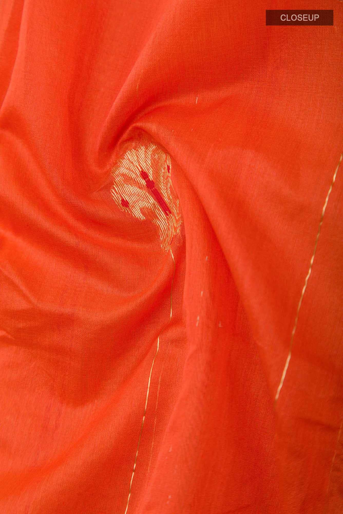 Navya  Saffron Chanderi Silk Cotton Saree