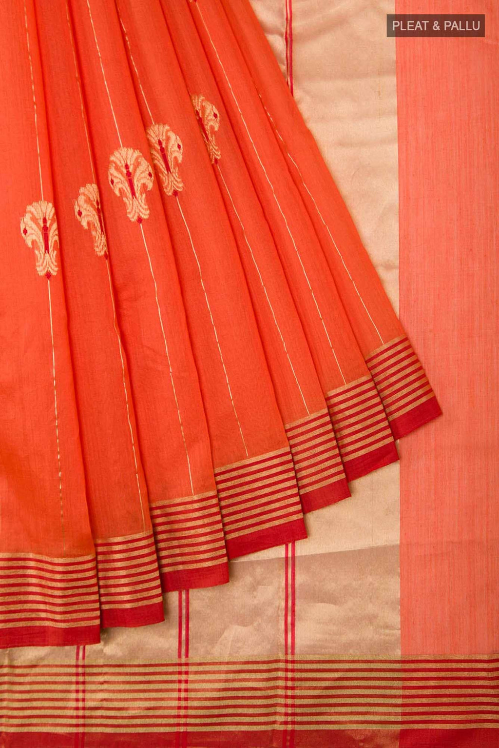 Navya  Saffron Chanderi Silk Cotton Saree