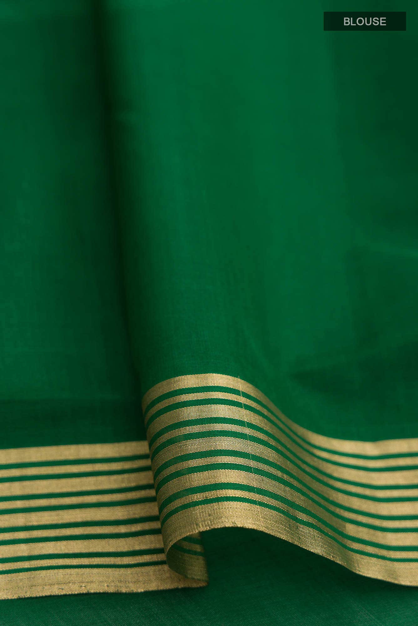 Navya  Green Chanderi Silk Cotton Saree