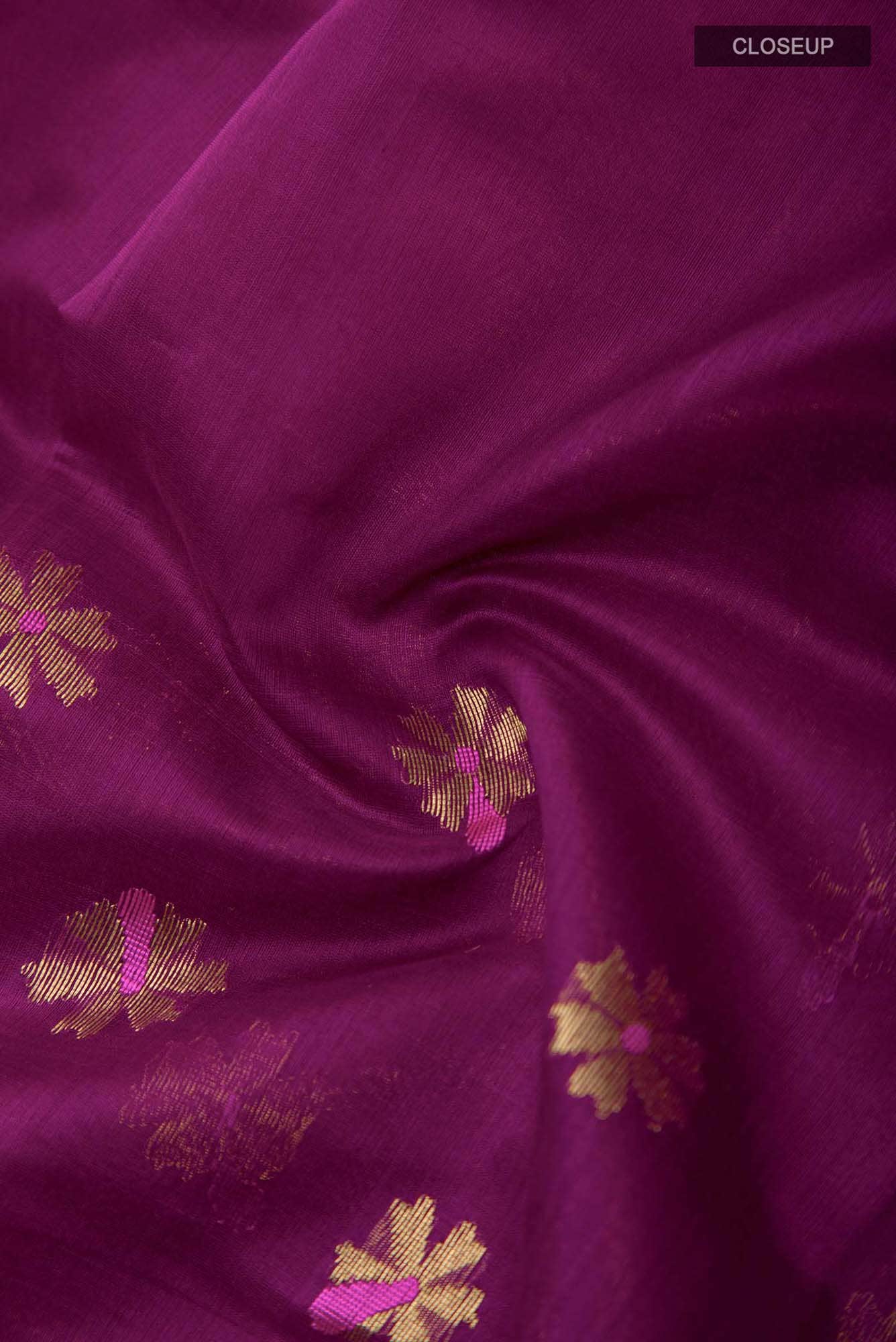 Navya  Magenta Chanderi Silk Cotton Saree