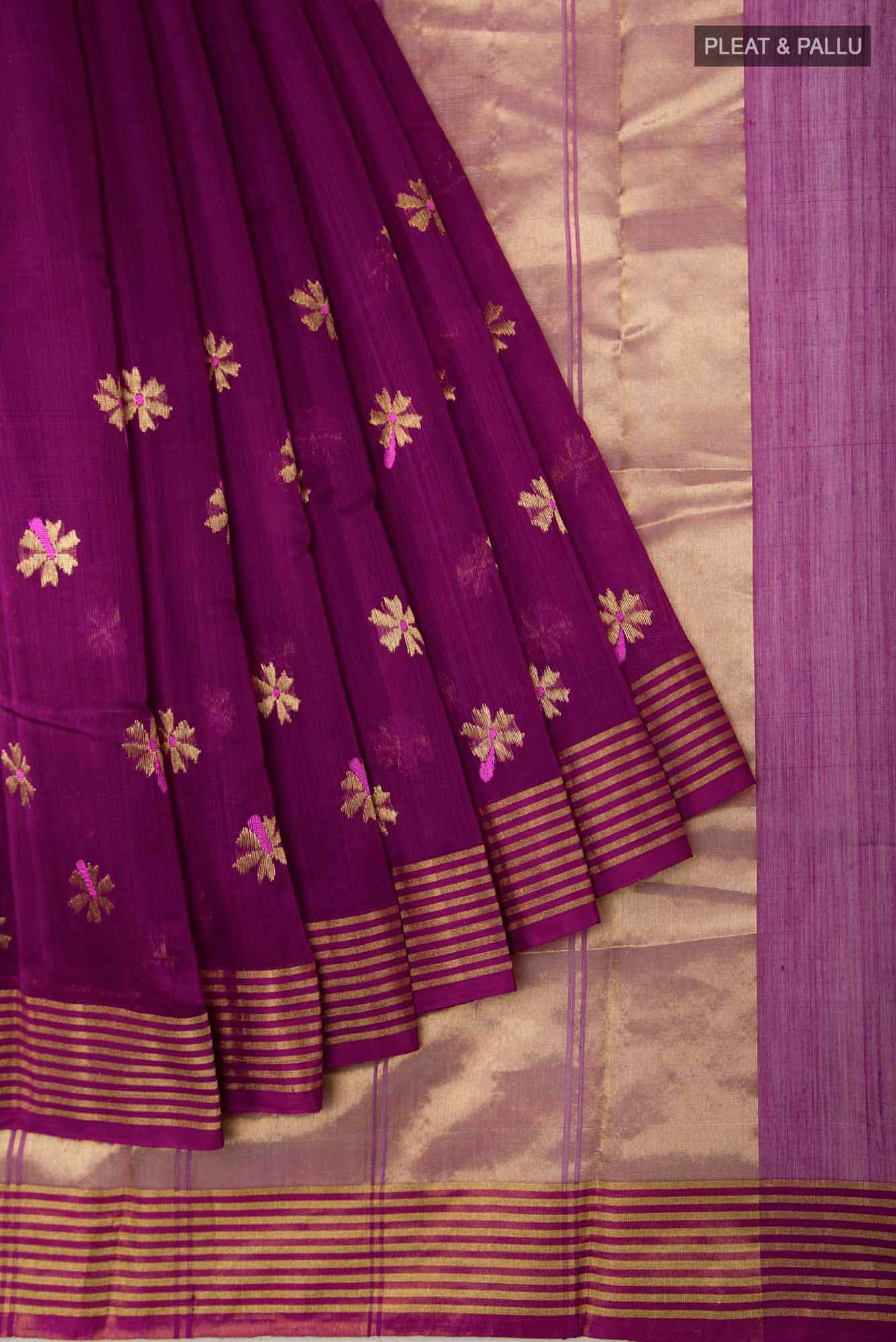 Navya  Magenta Chanderi Silk Cotton Saree