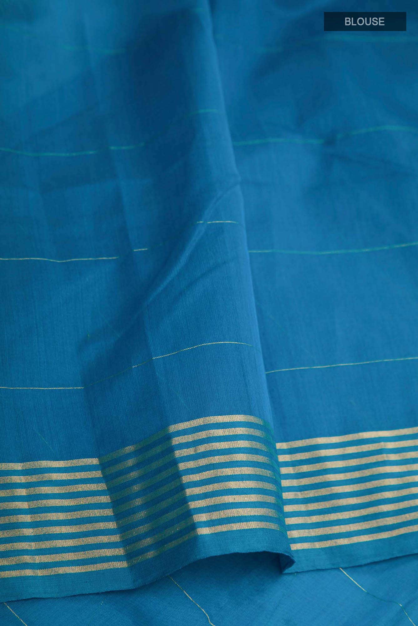 Navya  Blue Chanderi Silk Cotton Saree