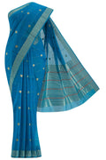 Navya  Blue Chanderi Silk Cotton Saree