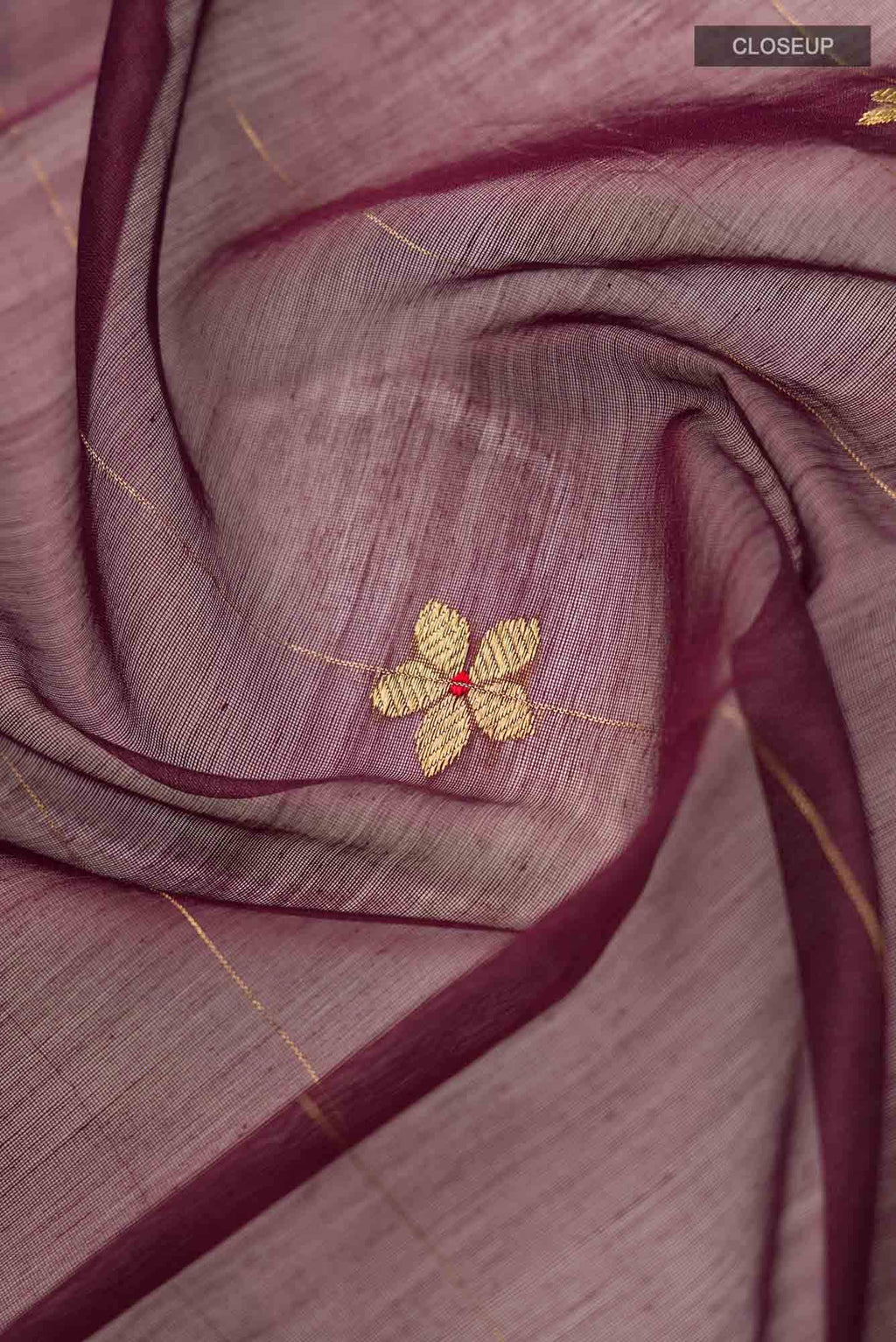 Navya  Dark Mauve Chanderi Silk Cotton Saree