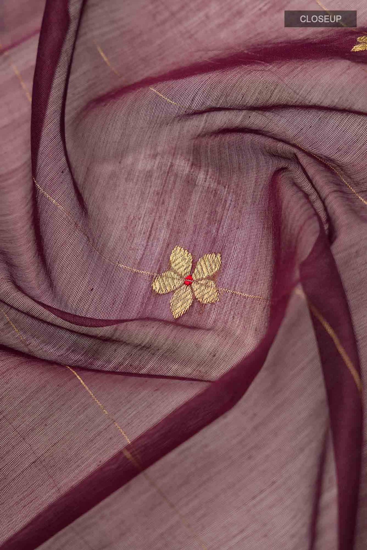 Navya  Dark Mauve Chanderi Silk Cotton Saree