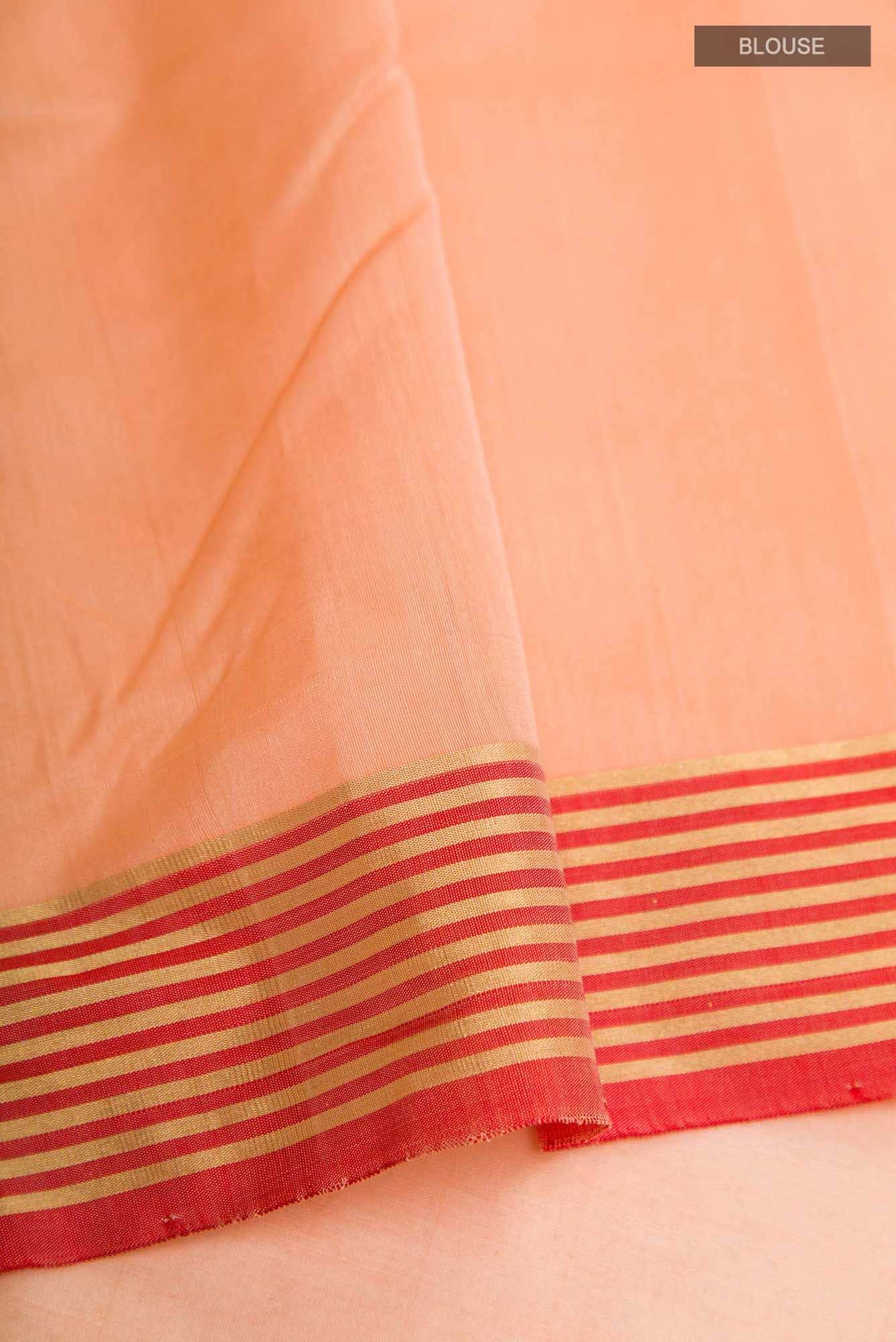 Navya  Peach Chanderi Silk Cotton Saree