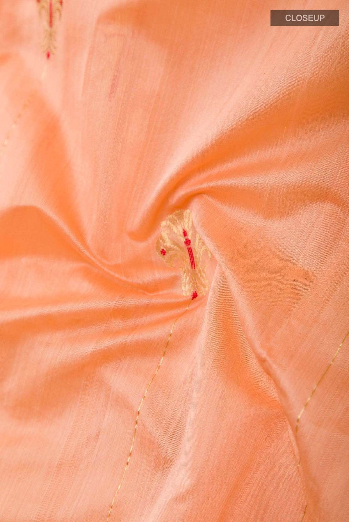 Navya  Peach Chanderi Silk Cotton Saree