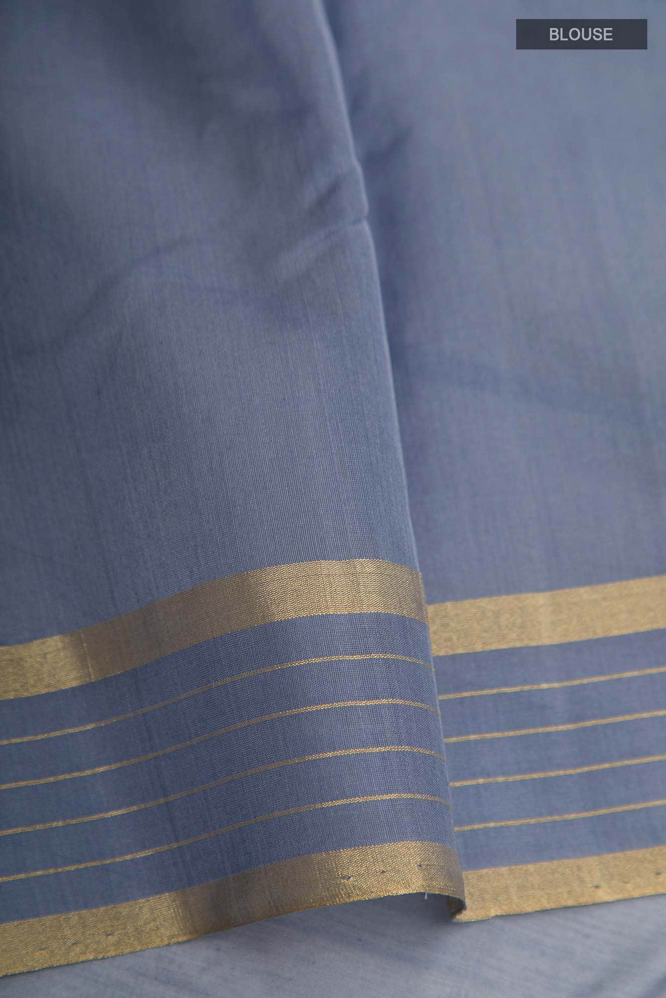 Navya  Grey Chanderi Silk Cotton Saree