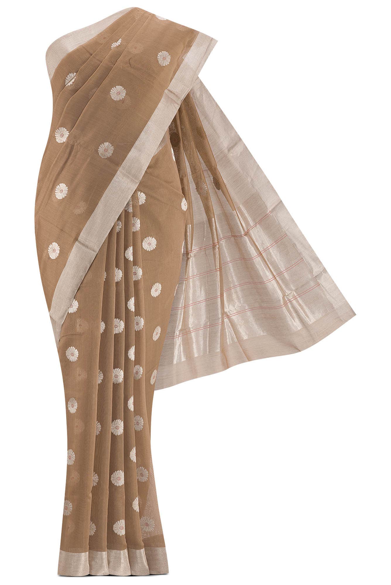 Navya Brown Chanderi Silk Cotton Saree