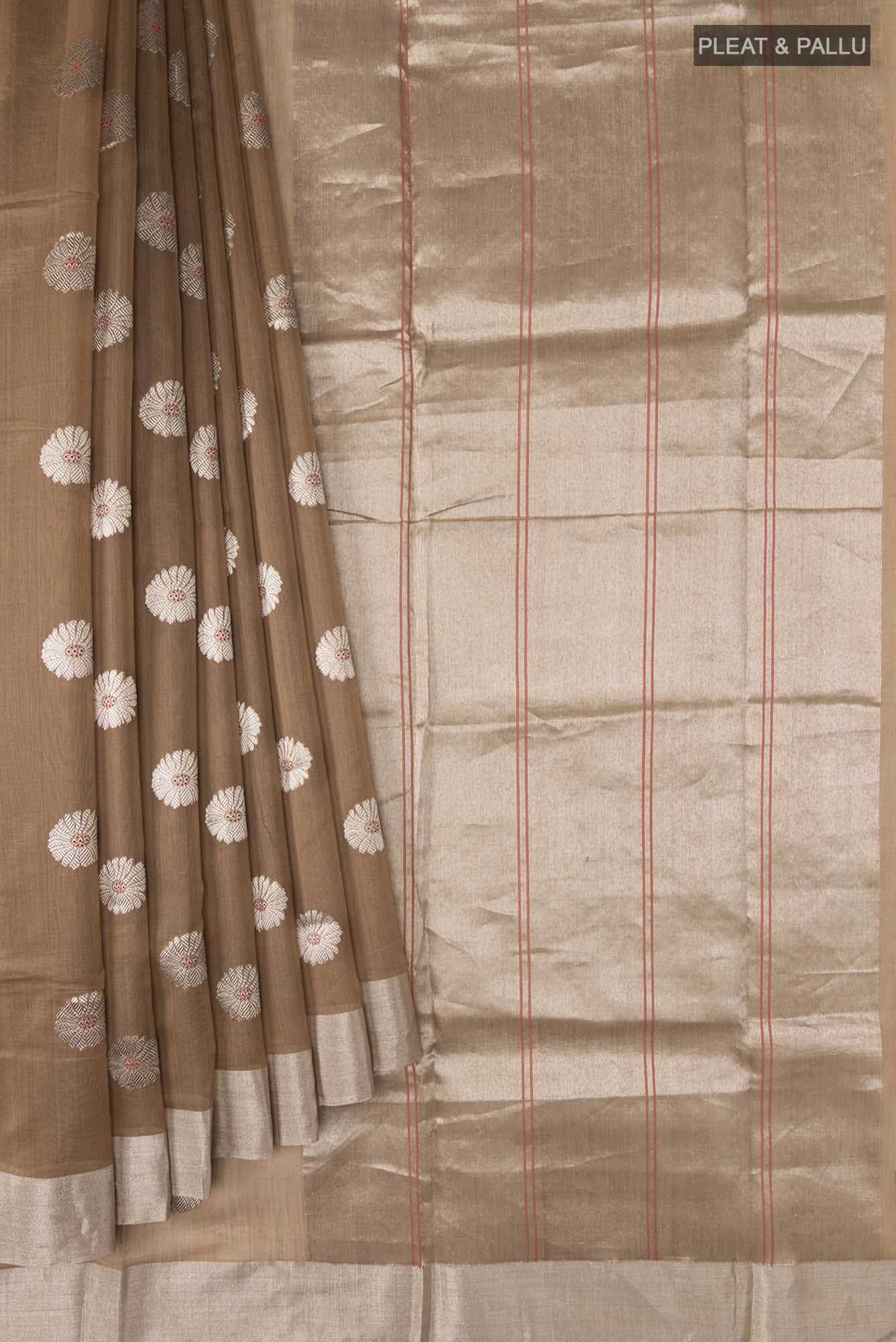 Navya Brown Chanderi Silk Cotton Saree