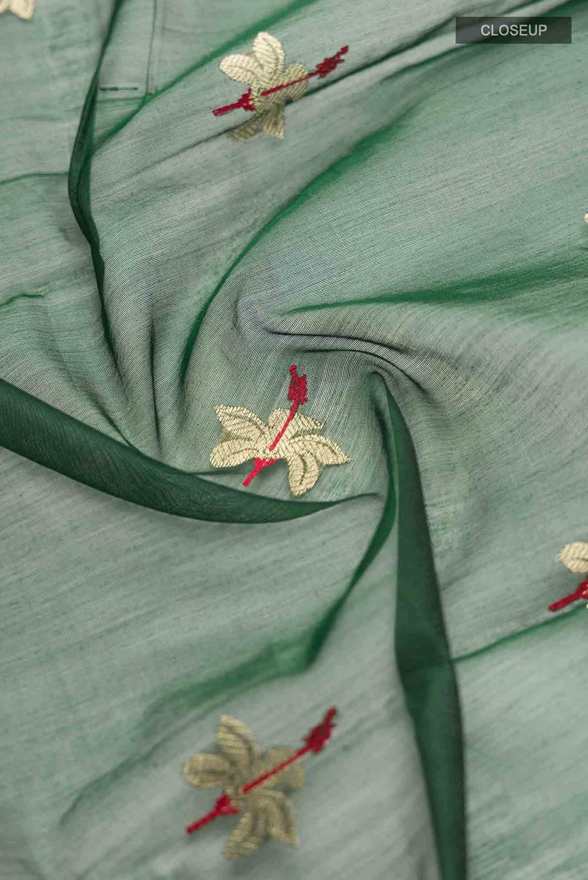 Navya Green Chanderi Silk Cotton Saree
