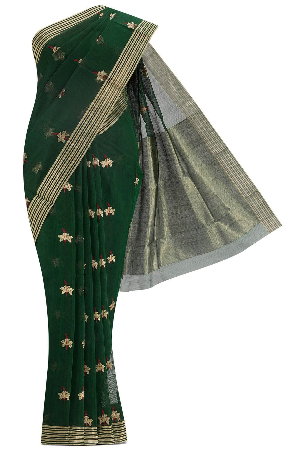 Navya Green Chanderi Silk Cotton Saree