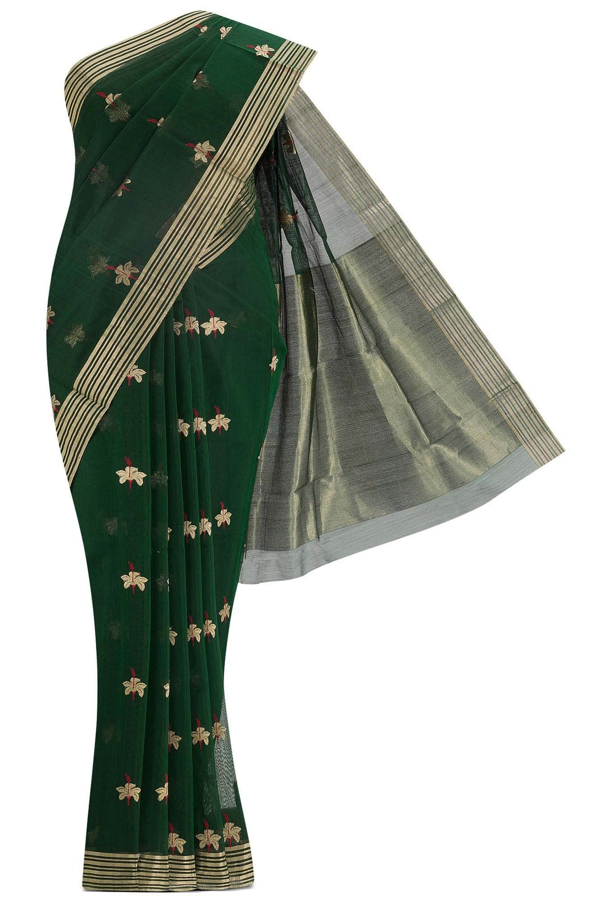 Navya Green Chanderi Silk Cotton Saree