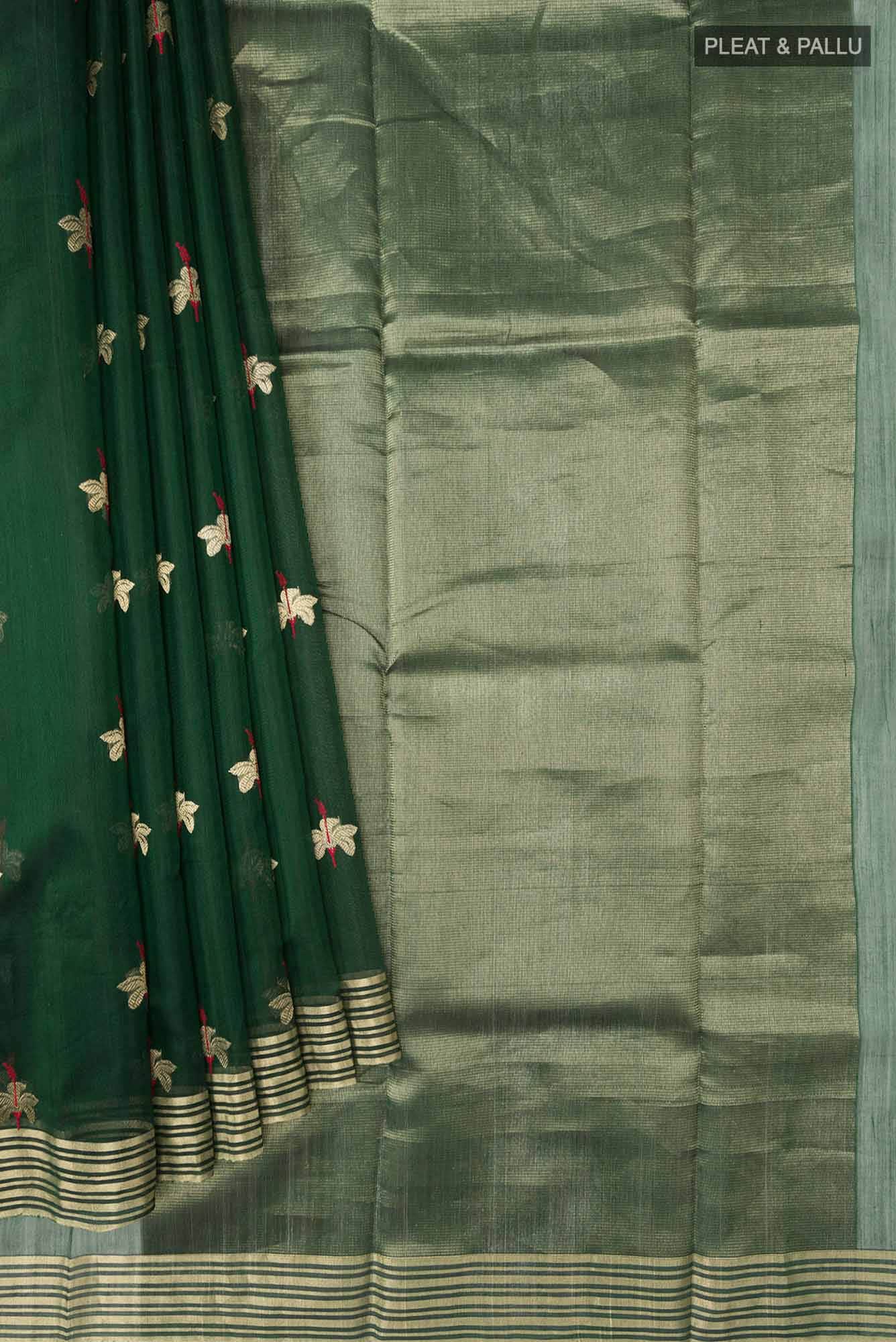 Navya Green Chanderi Silk Cotton Saree