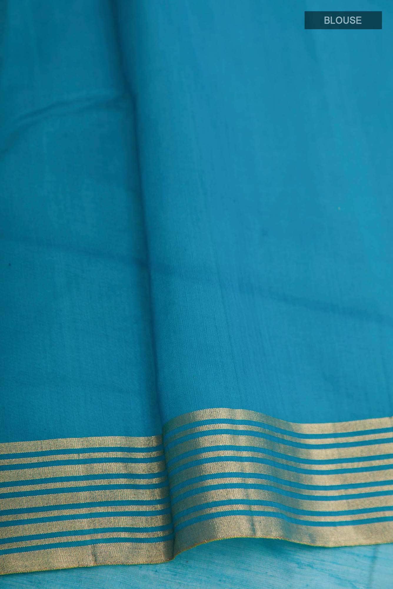 Navya  Electric Blue Chanderi Silk Cotton Saree