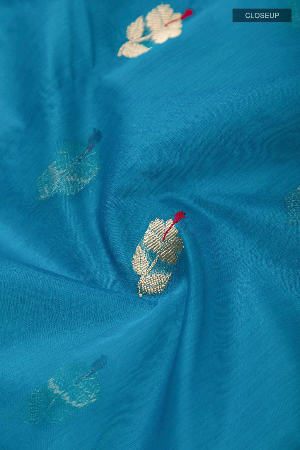Navya  Electric Blue Chanderi Silk Cotton Saree