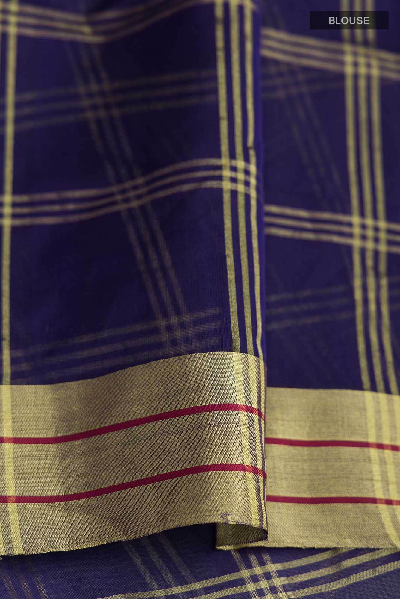 Navya  Navy Blue Chanderi Silk Cotton Saree