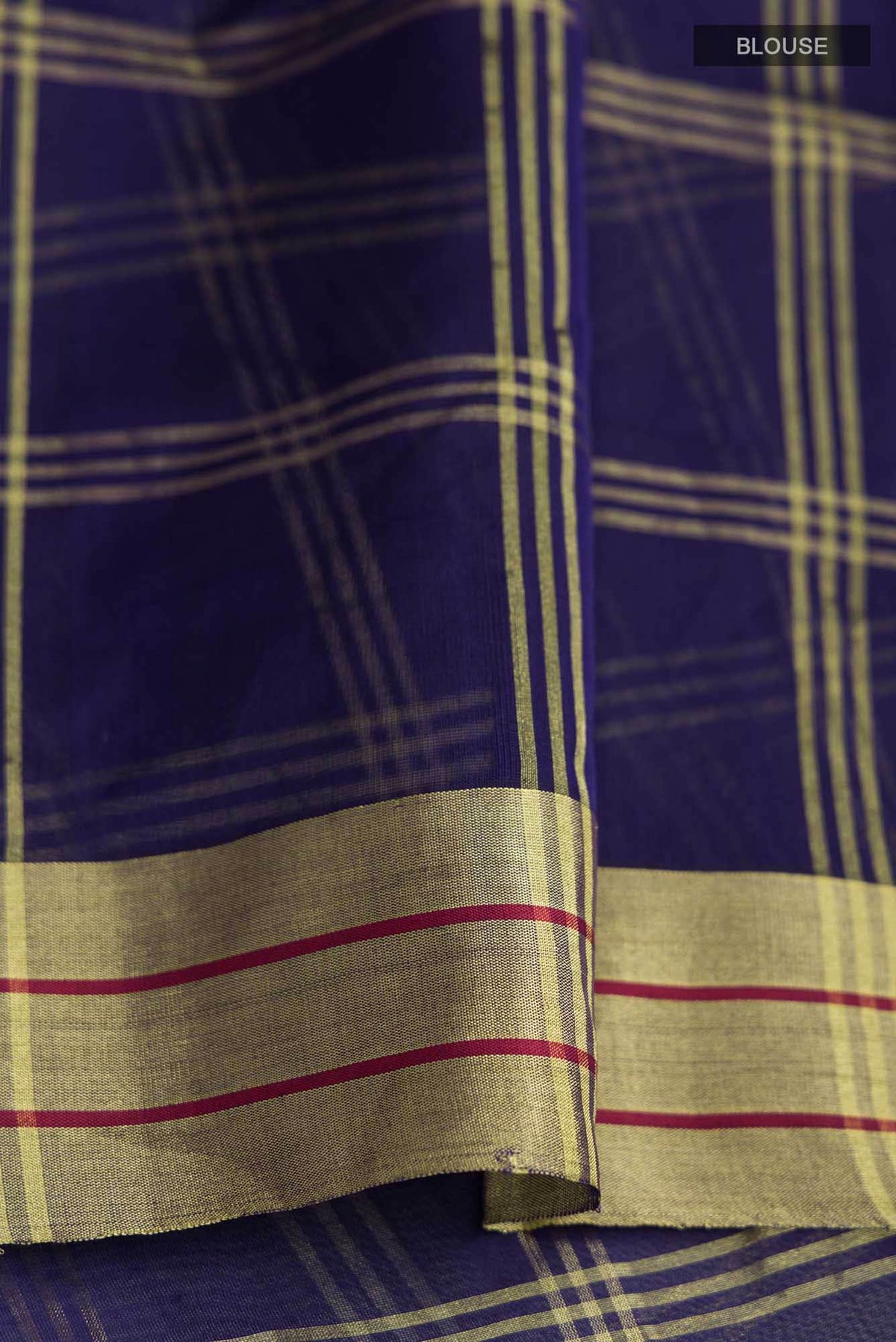 Navya  Navy Blue Chanderi Silk Cotton Saree