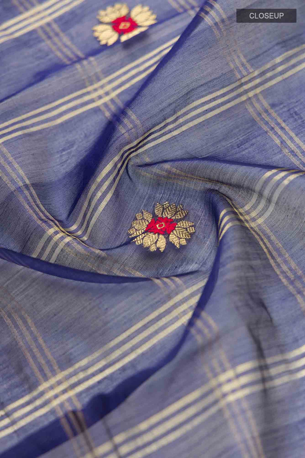 Navya  Navy Blue Chanderi Silk Cotton Saree