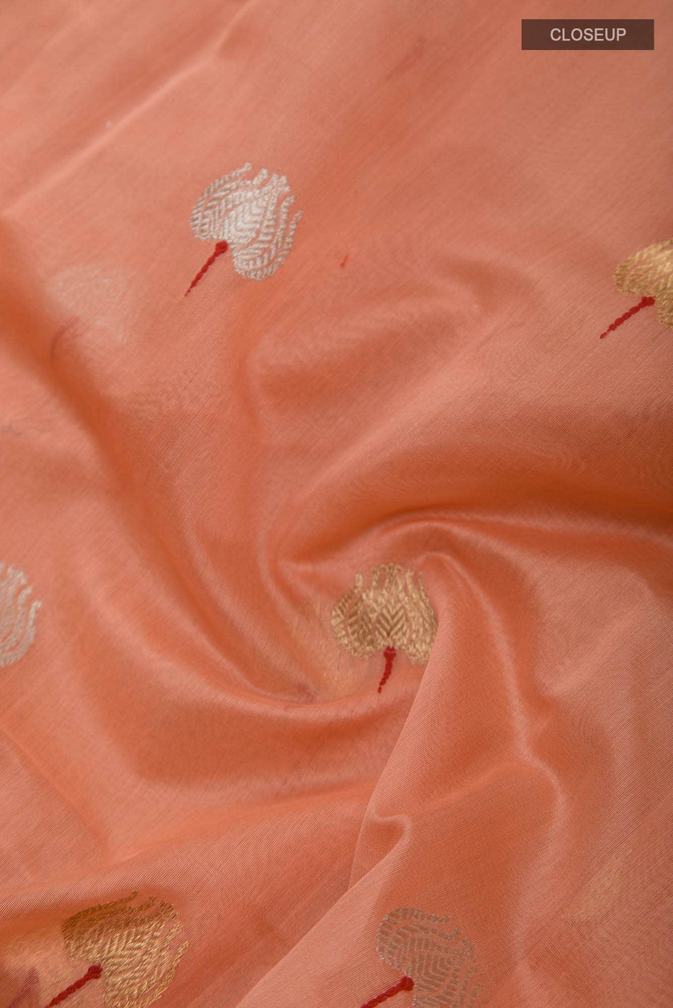 Navya Peach Chanderi Silk Cotton Saree