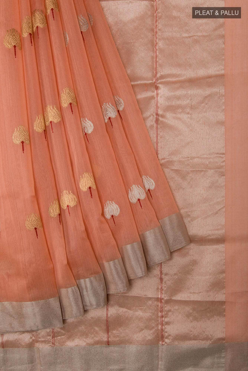Navya Peach Chanderi Silk Cotton Saree