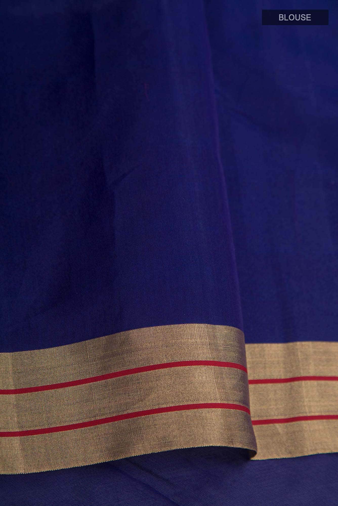 Navya  Blue Chanderi Silk Cotton Saree