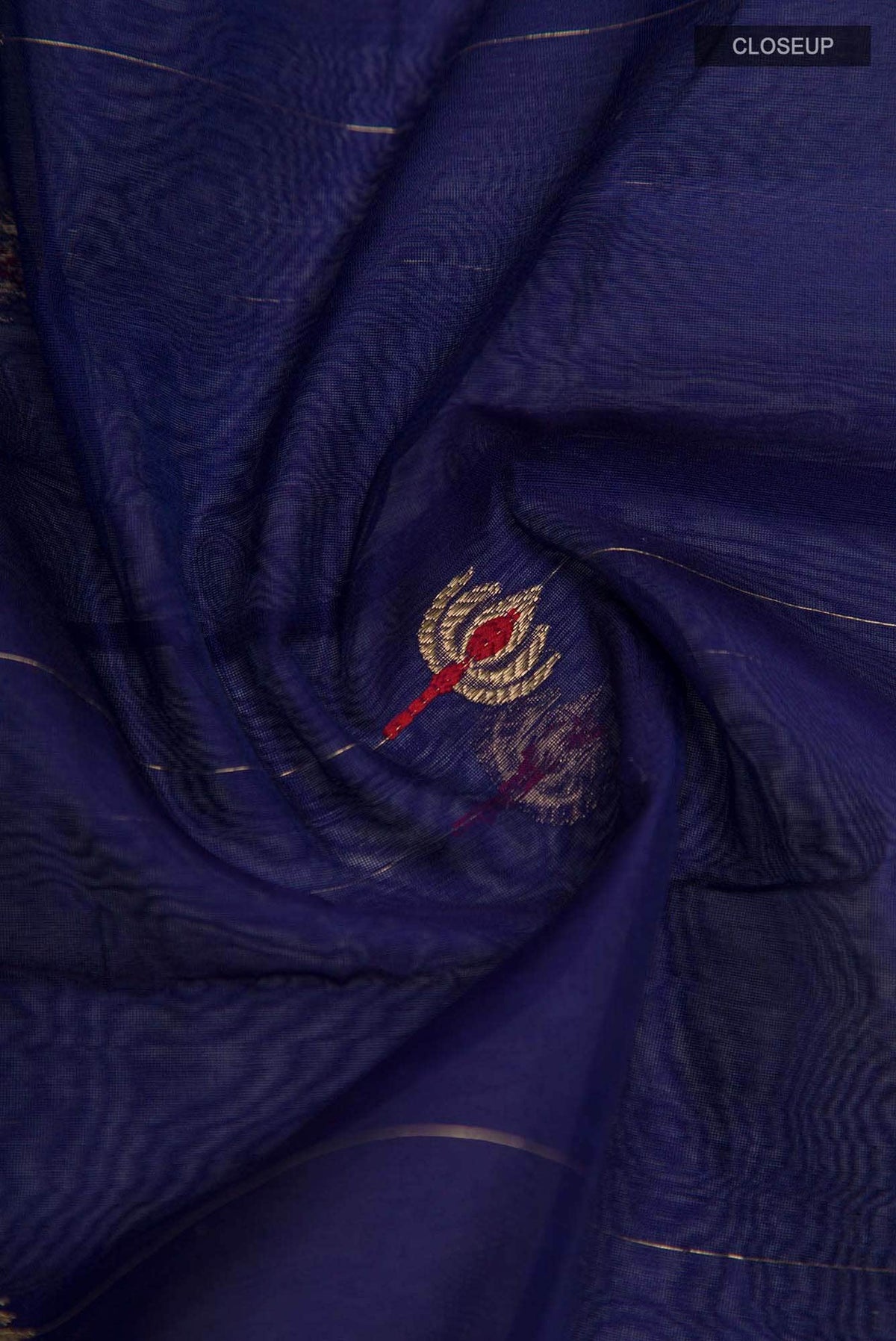 Navya  Blue Chanderi Silk Cotton Saree