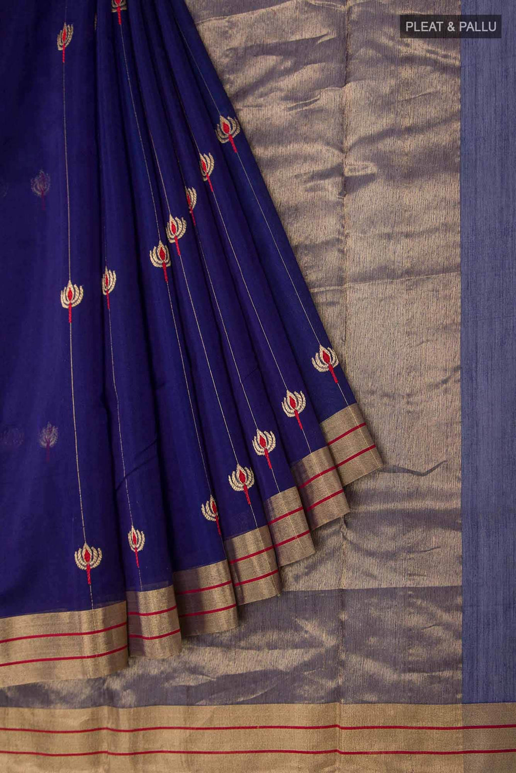 Navya  Blue Chanderi Silk Cotton Saree