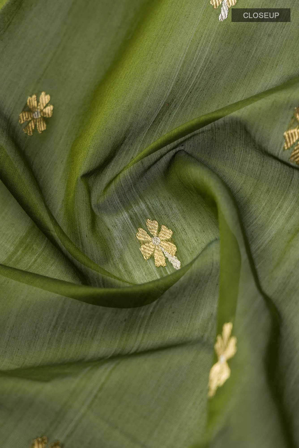 Navya  Green Chanderi Silk Cotton Saree