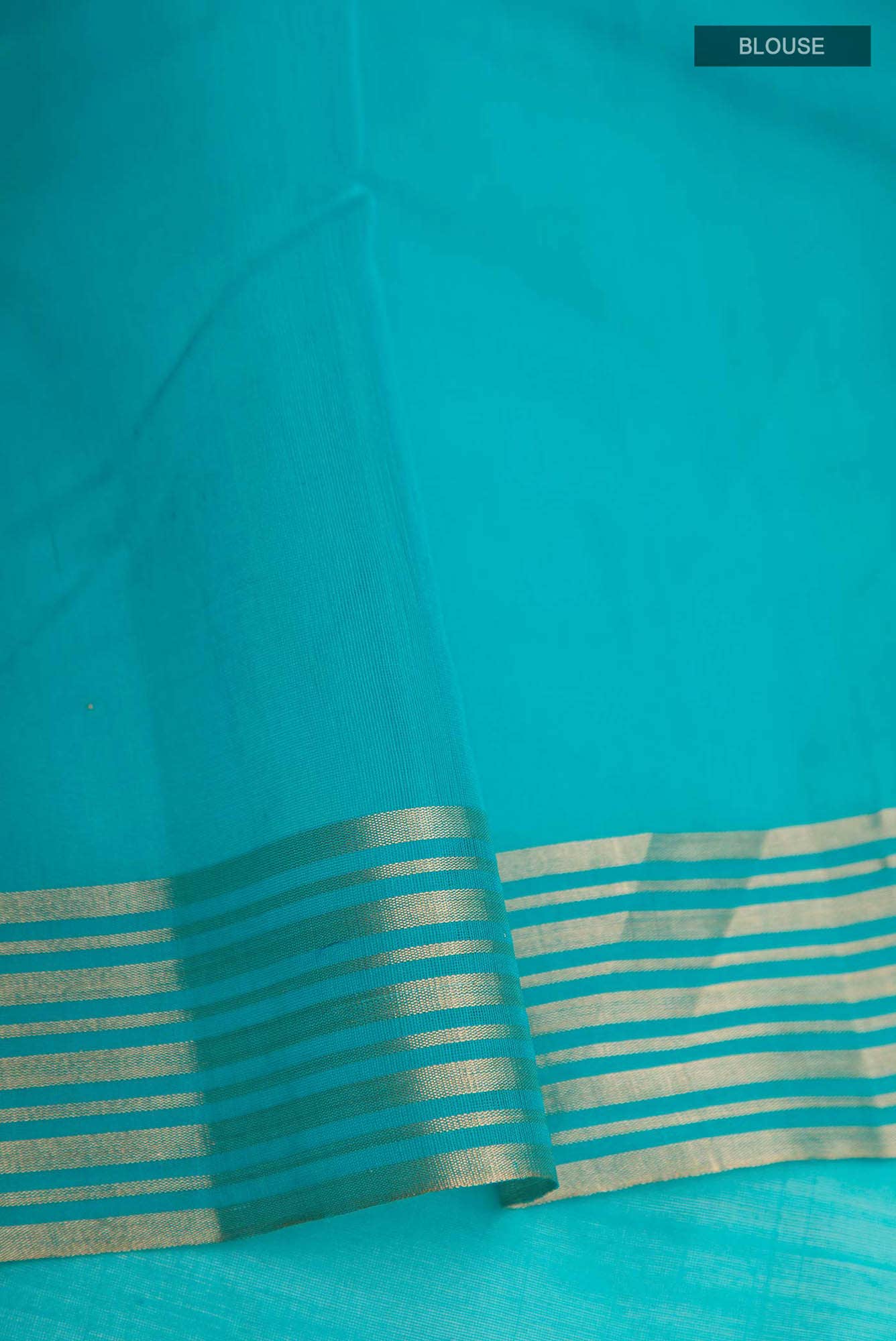 Navya  Electric Blue Chanderi Silk Cotton Saree