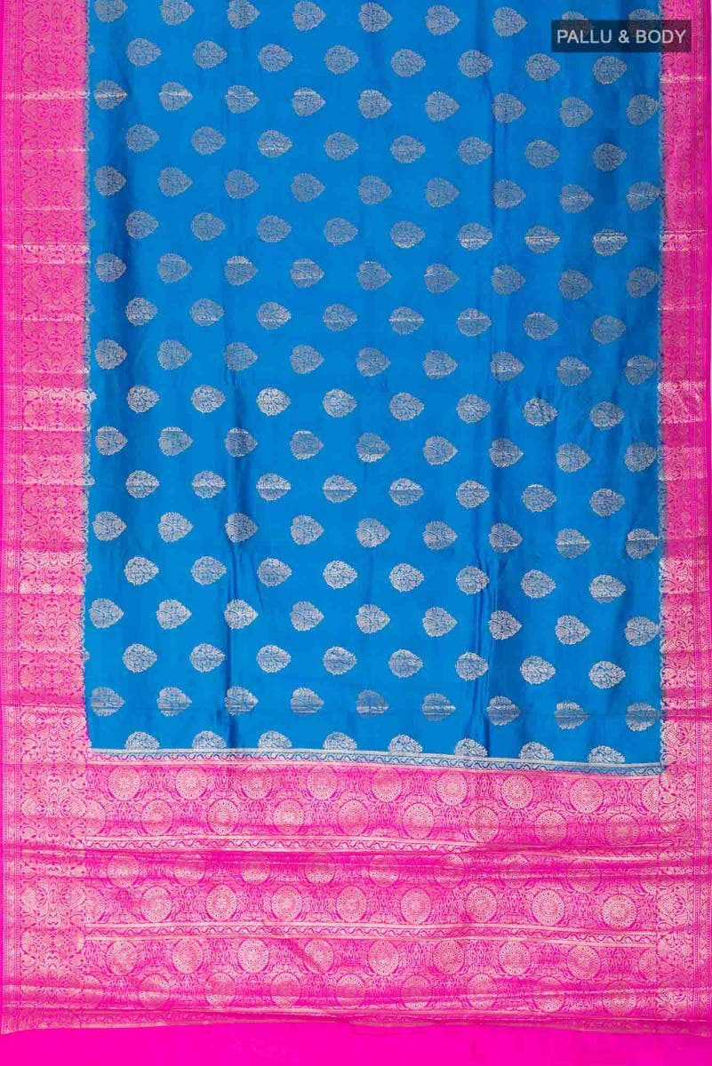 Blue Banarasi Raw Silk Saree