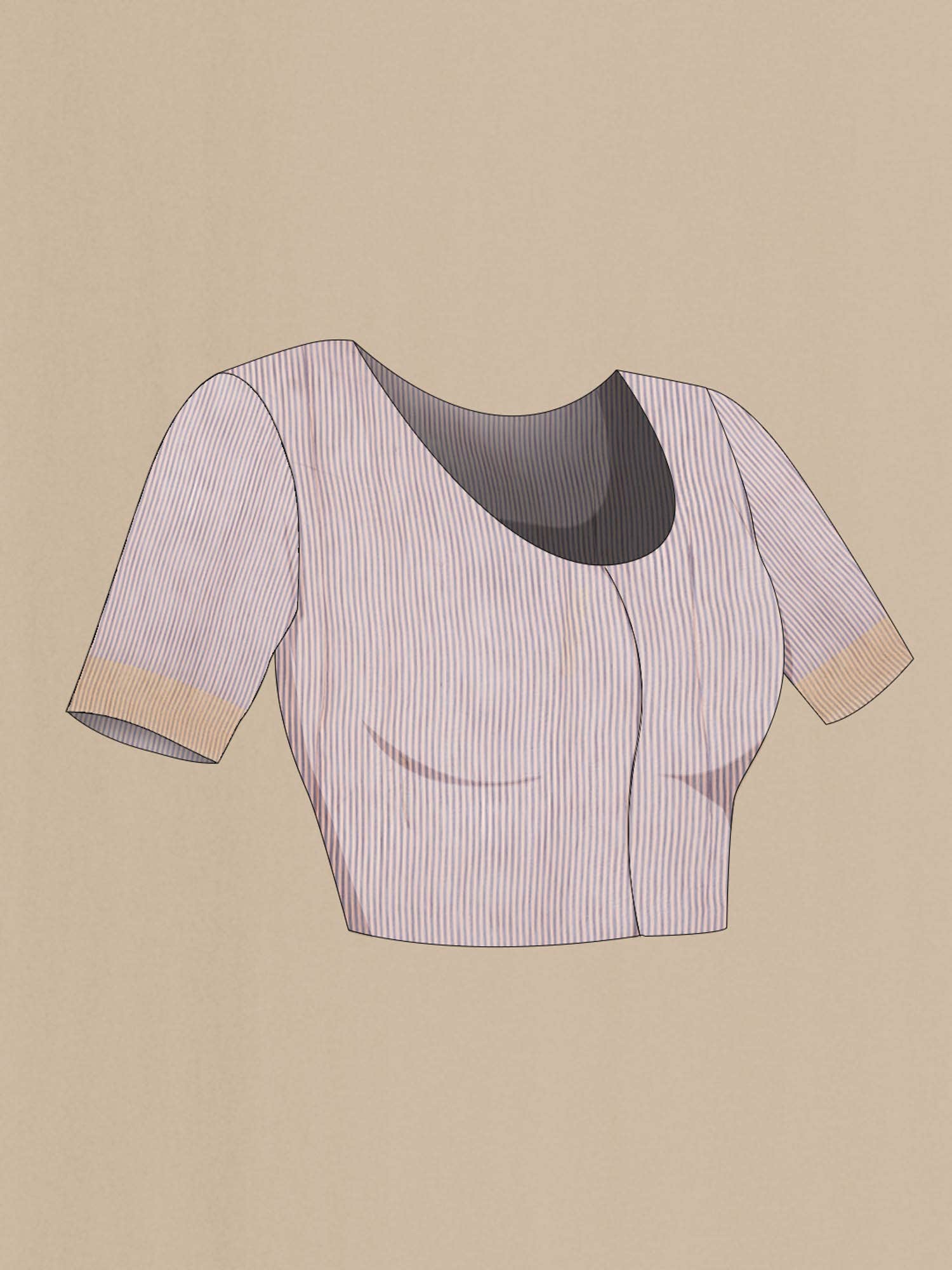 Peach Blended Cotton Saree