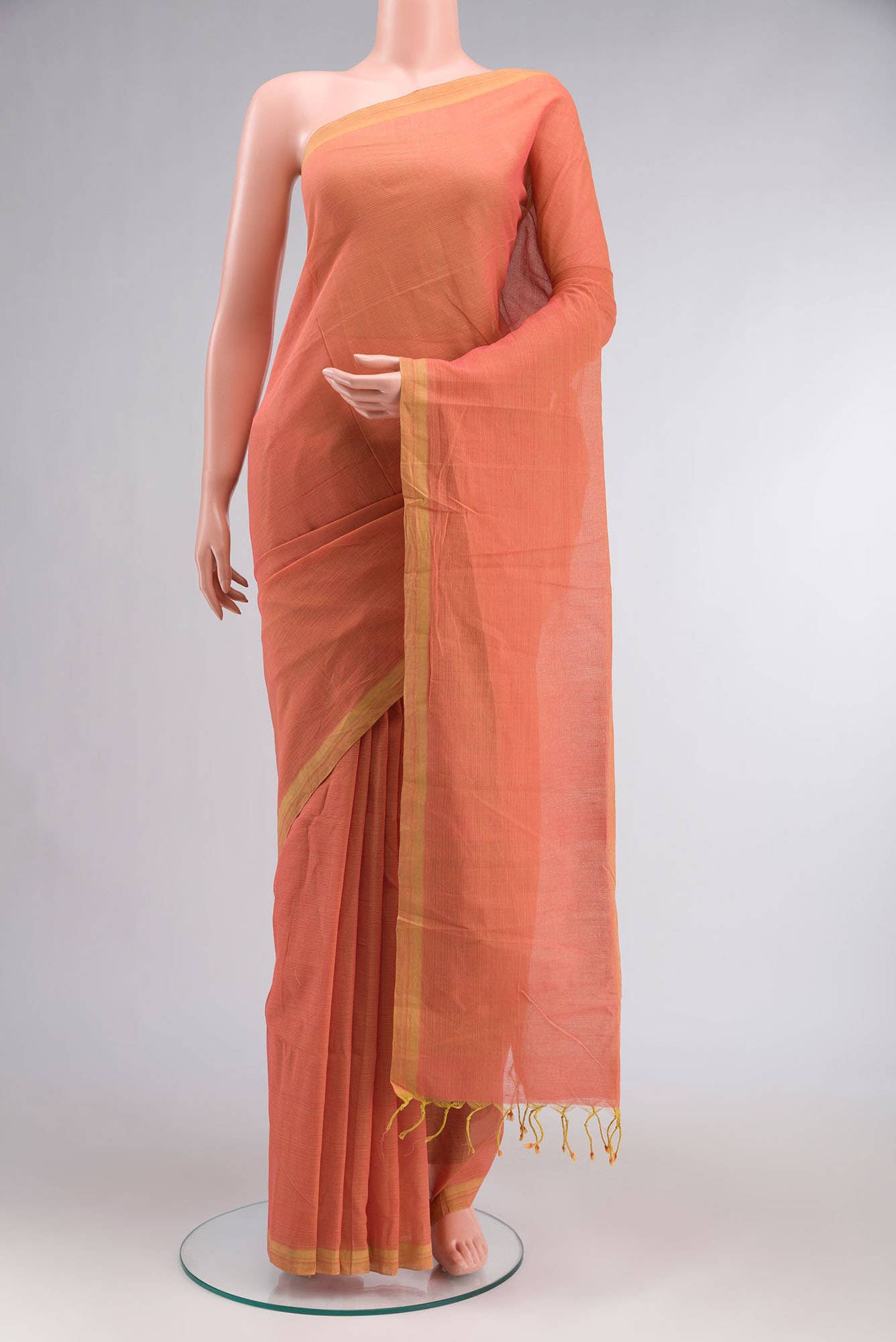 Orange Mangalagiri Cotton Saree