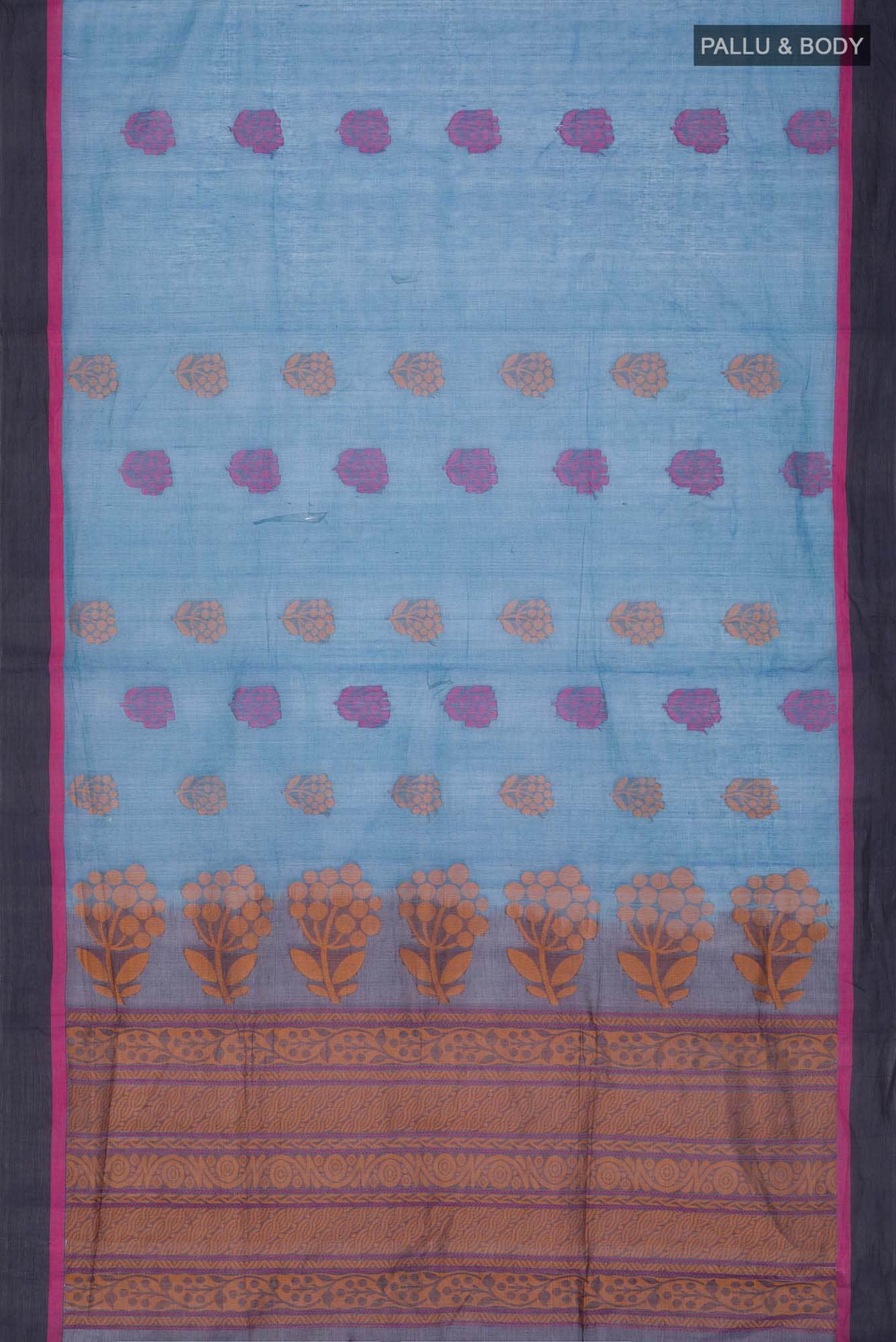 Blue Coimbatore Cotton Saree