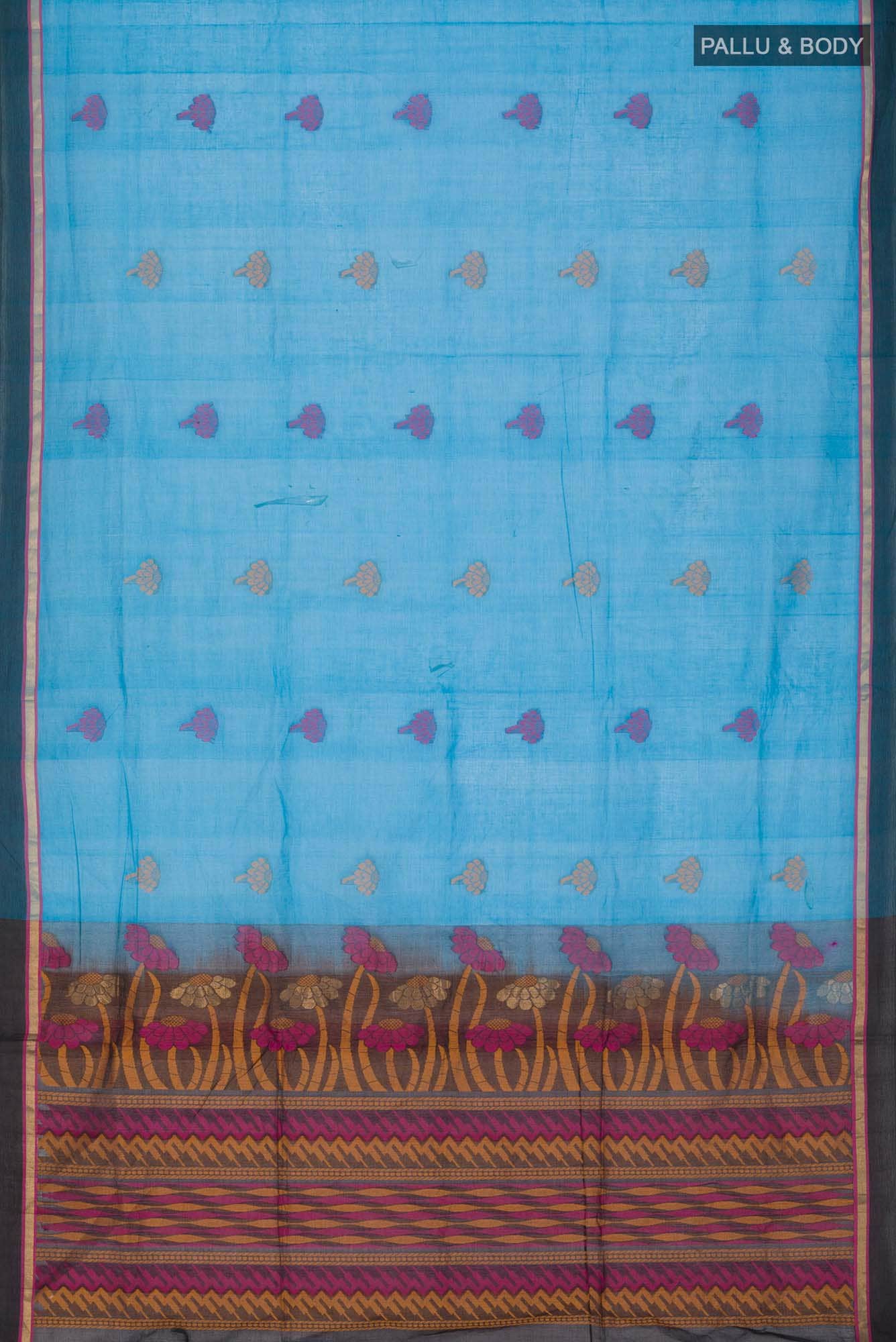 Blue Coimbatore Cotton Saree