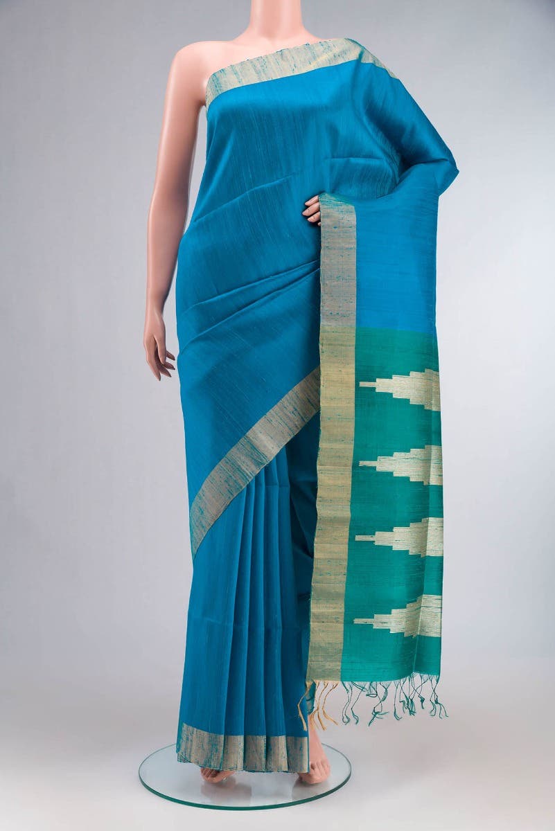 Blue Raw Silk Saree