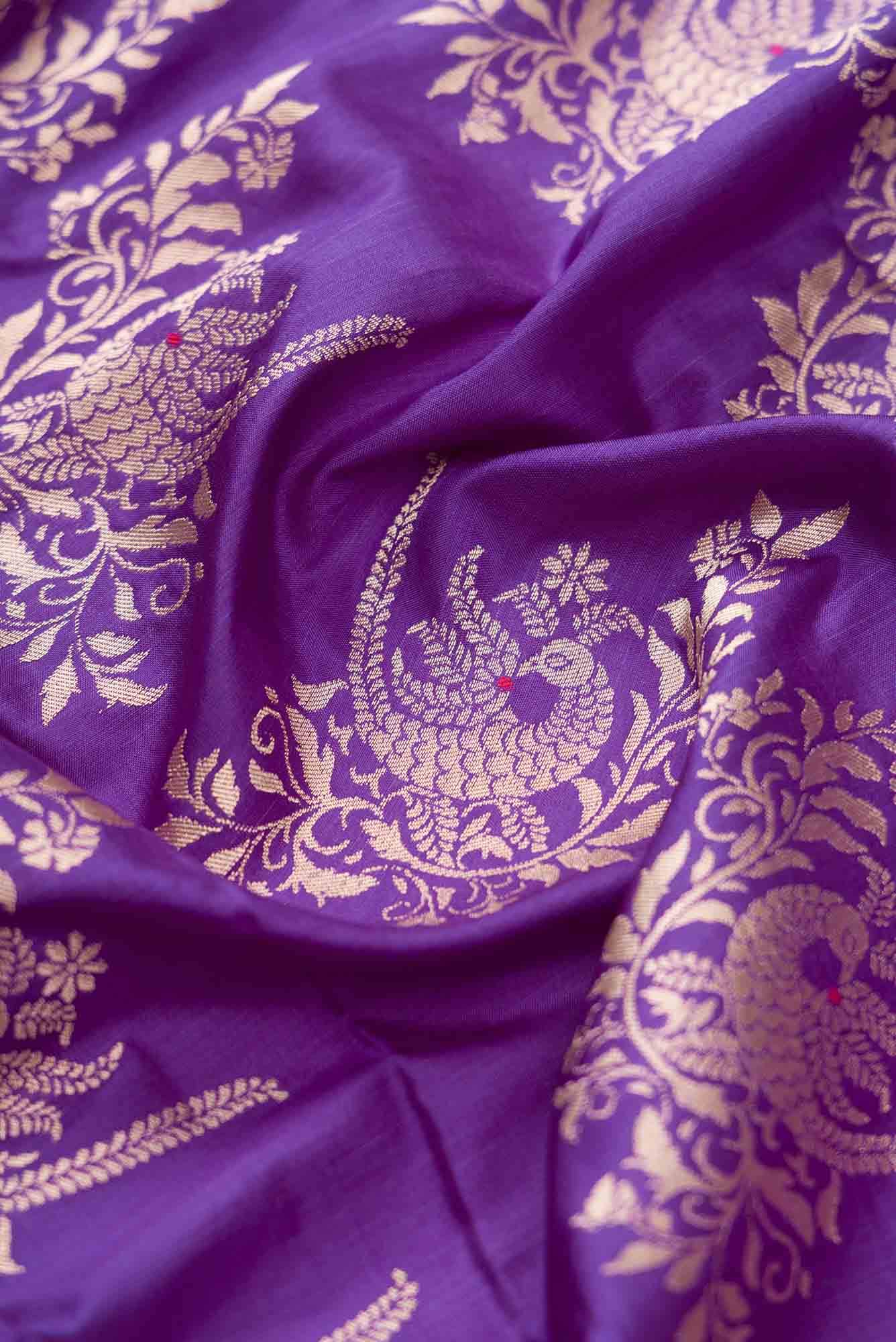 Mahika-Purple Banarasi Silk Saree