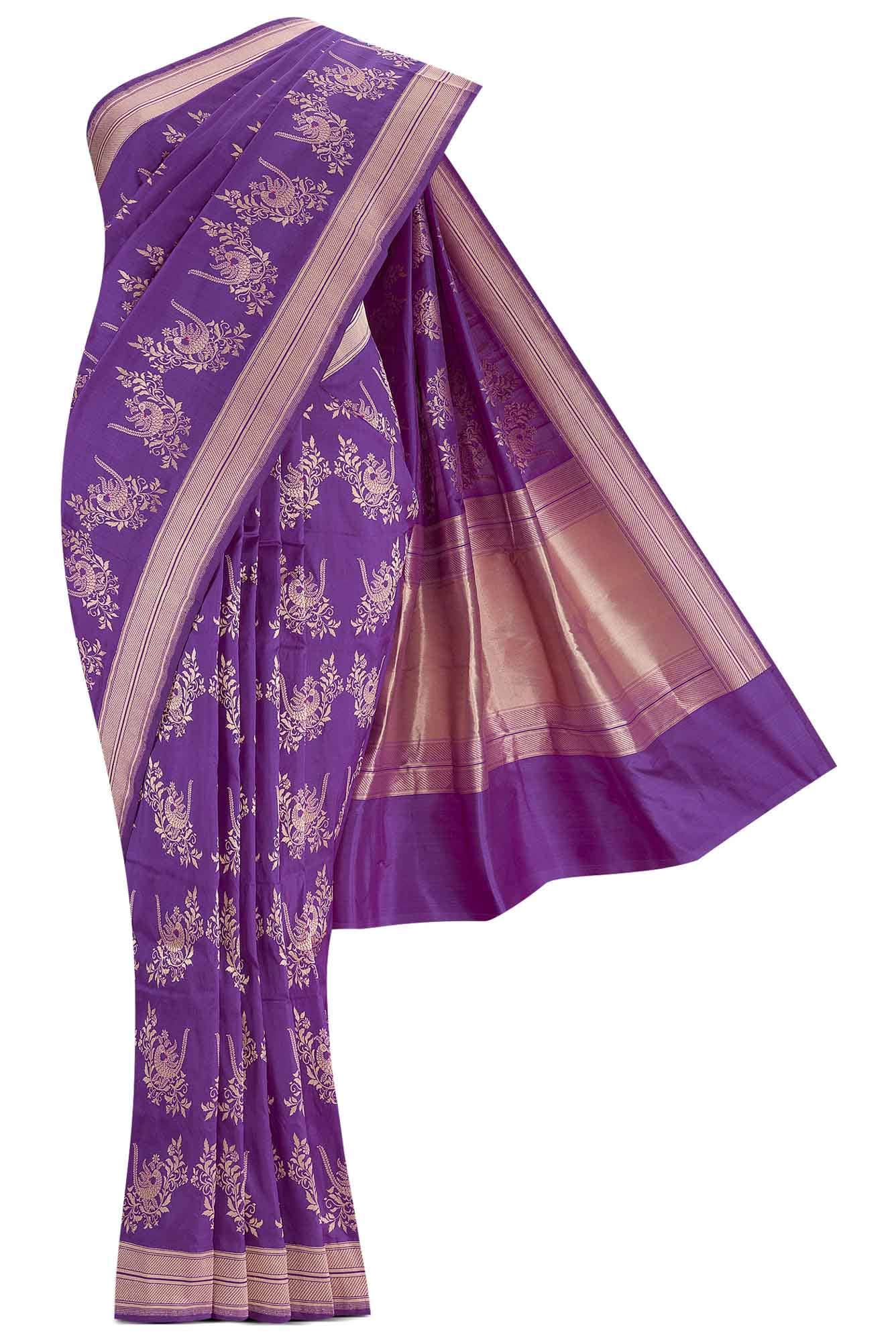 Mahika-Purple Banarasi Silk Saree