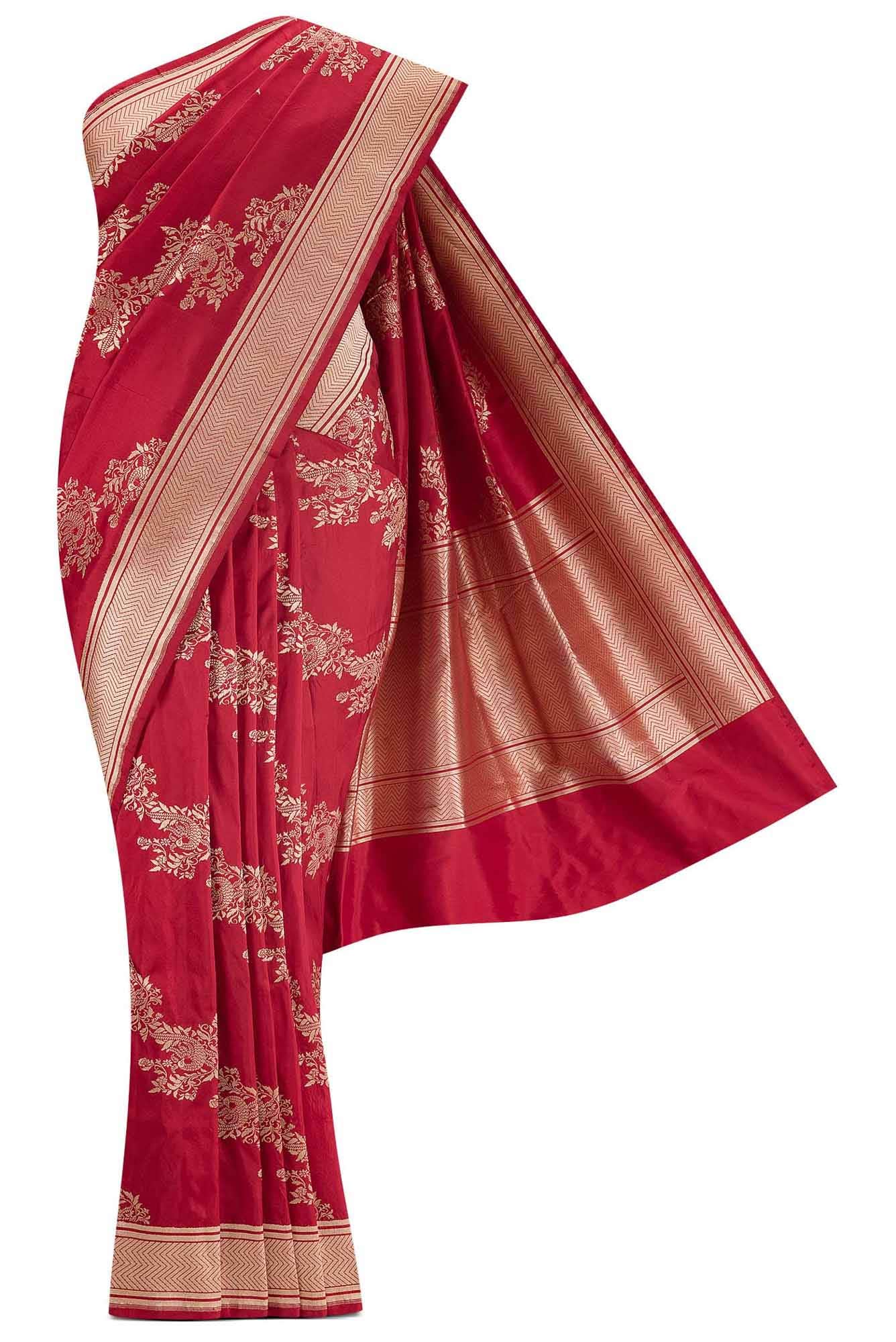 Lekha-Red Banarasi Silk Saree