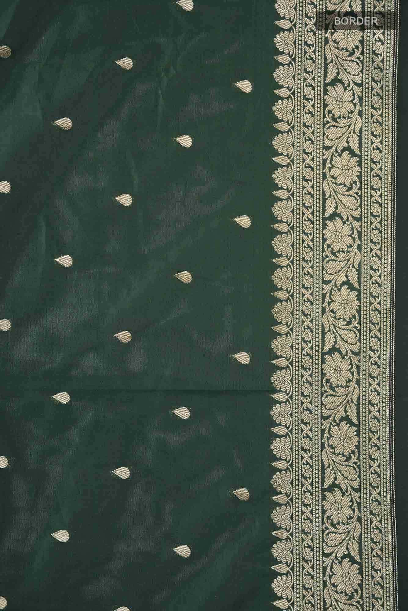 Green Blended Banarasi Tussar Silk Saree