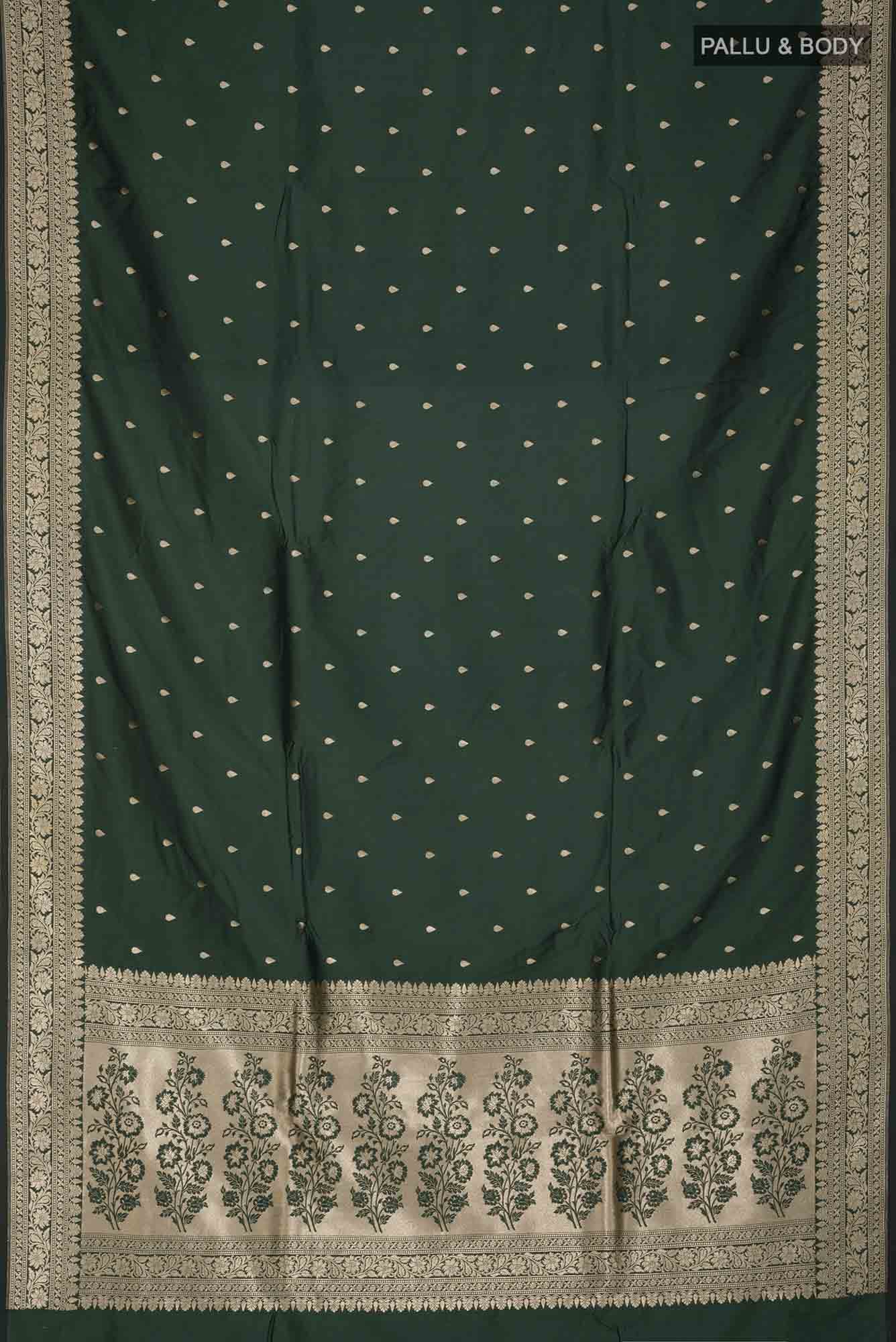 Green Blended Banarasi Tussar Silk Saree