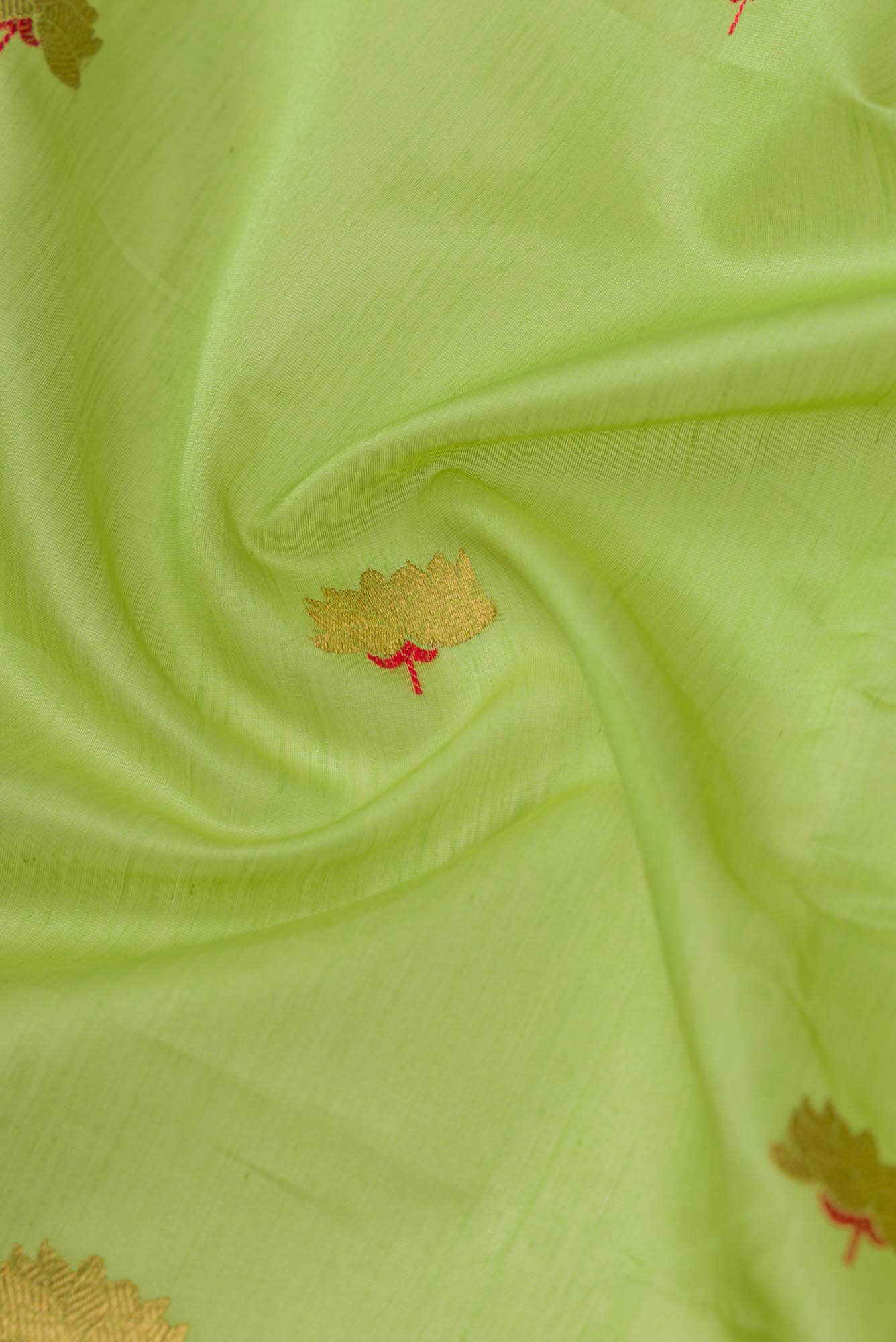 Green Chanderi Silk Cotton Saree