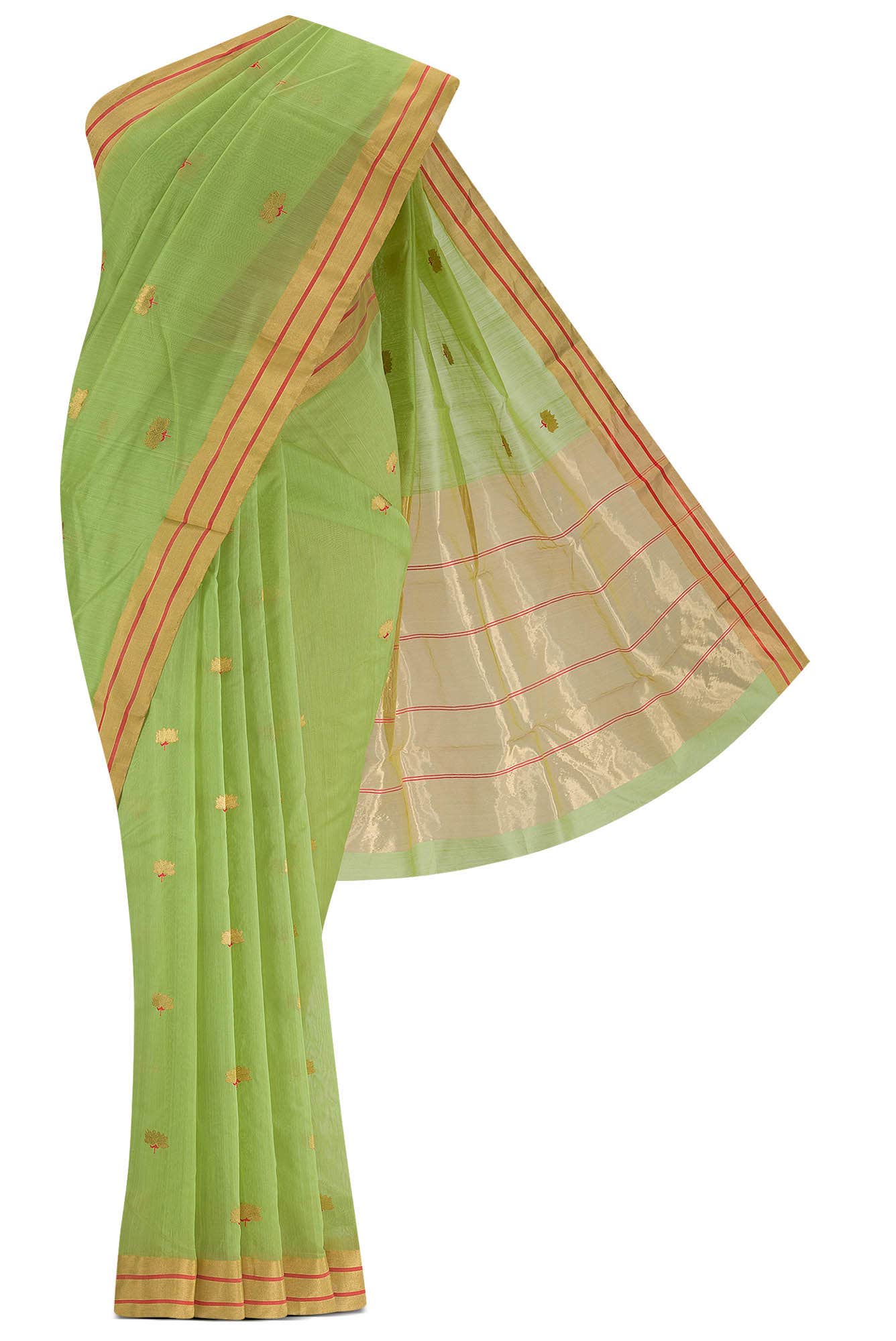 Green Chanderi Silk Cotton Saree