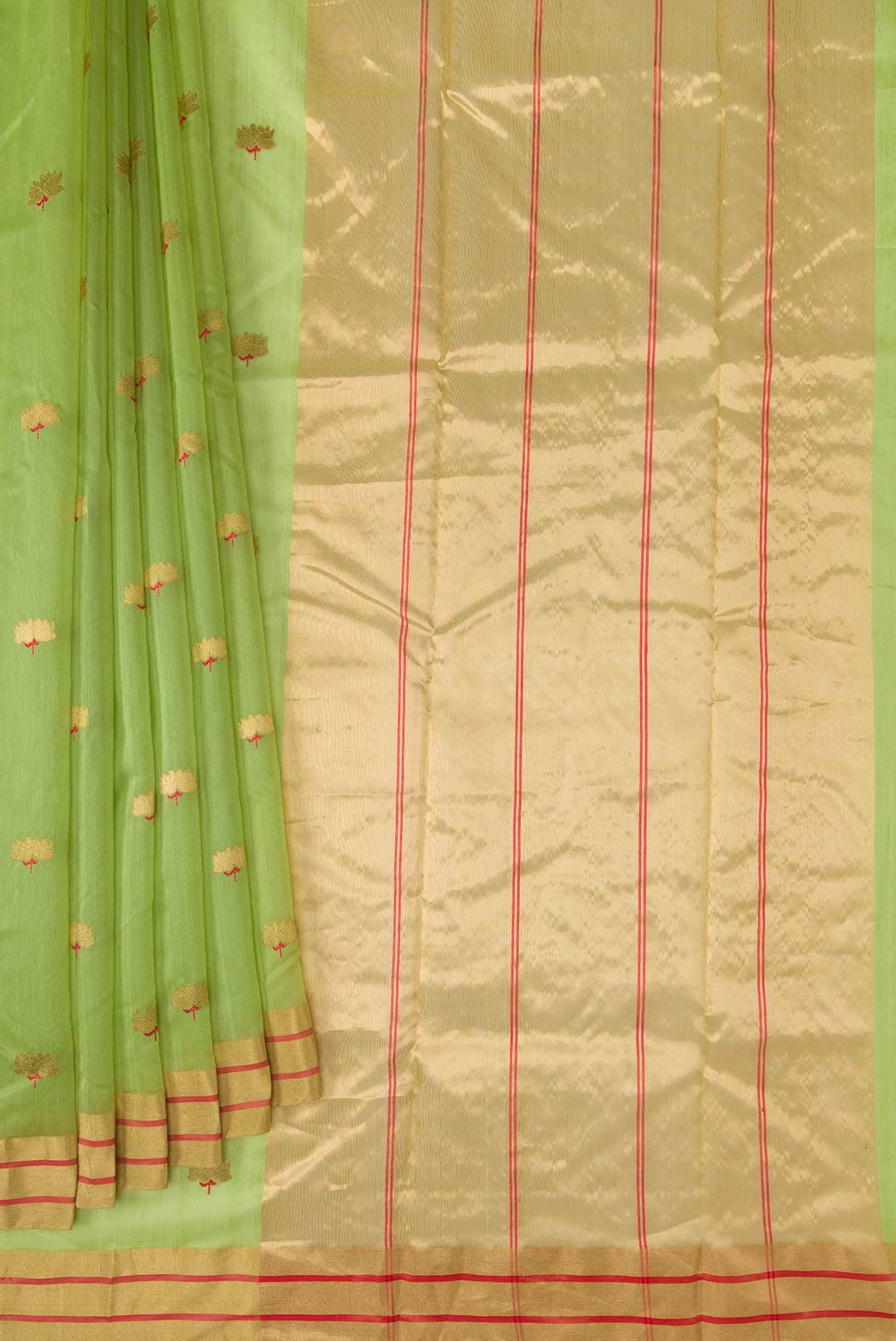 Green Chanderi Silk Cotton Saree