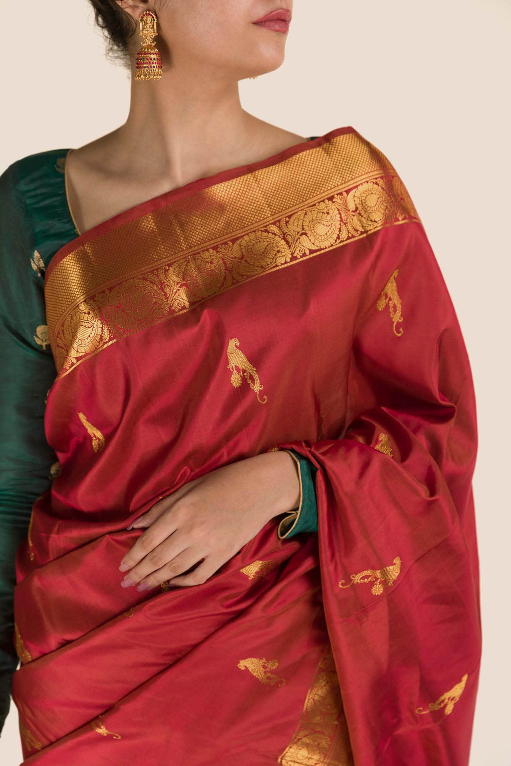 Antarang - Red Kanchipuram Silk Saree from Saundarya Collection