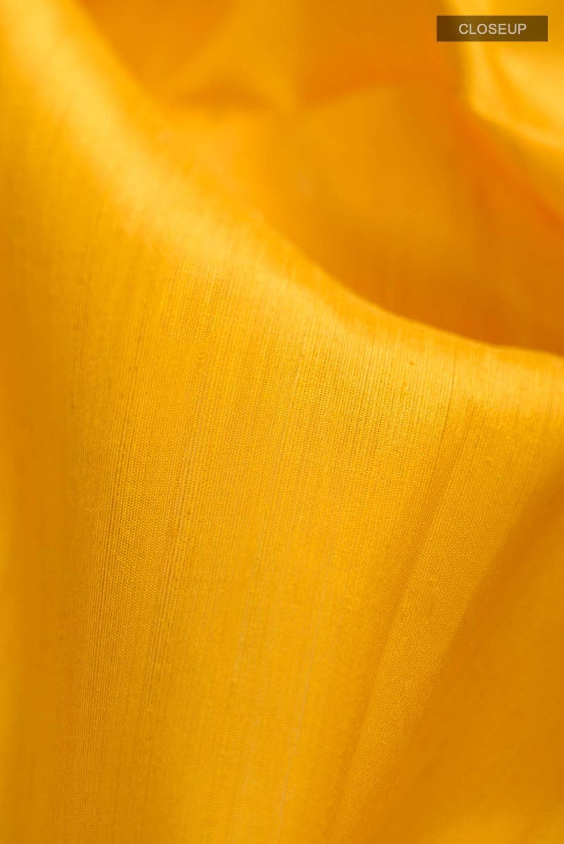 Yellow Raw Silk Saree