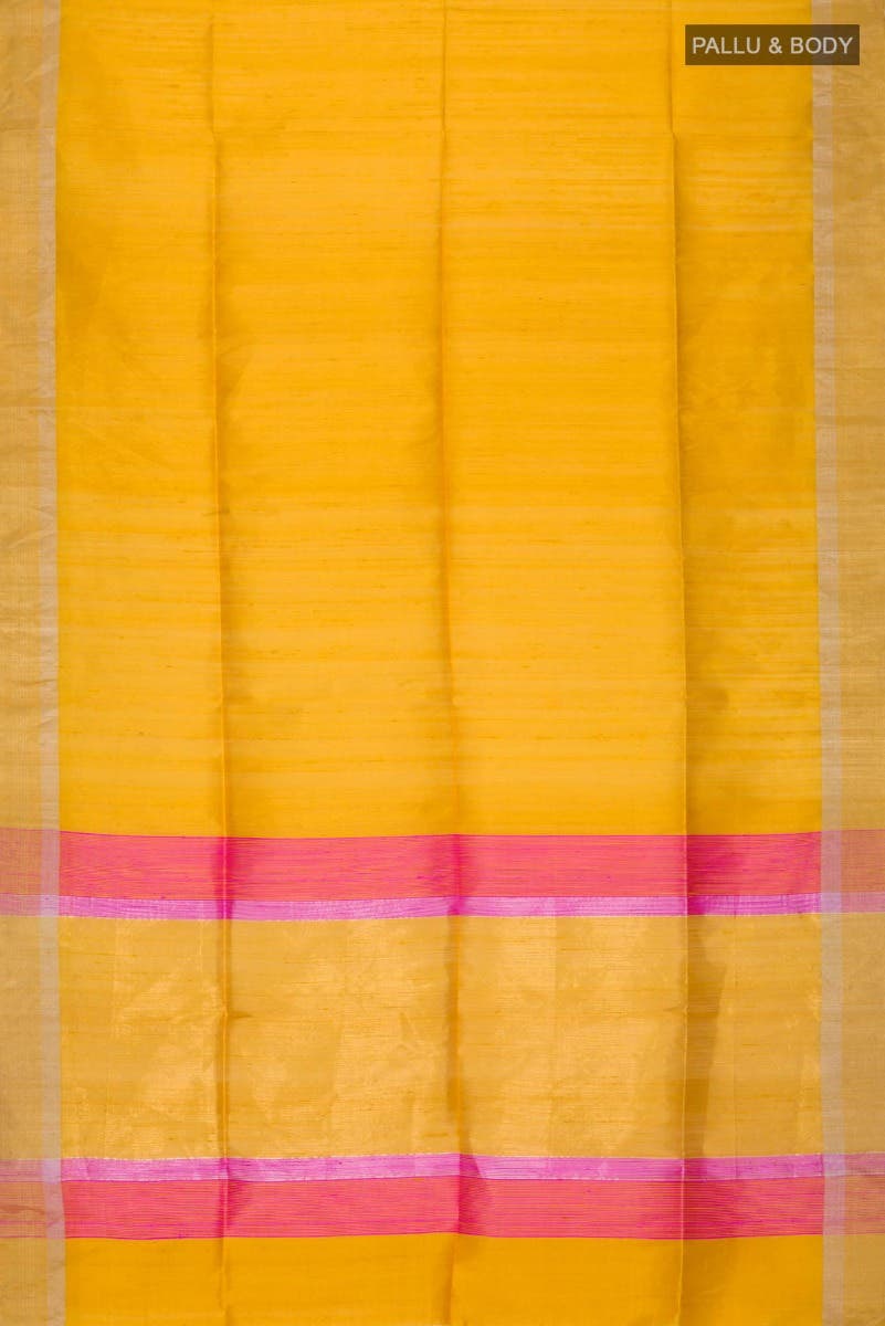 Yellow Raw Silk Saree