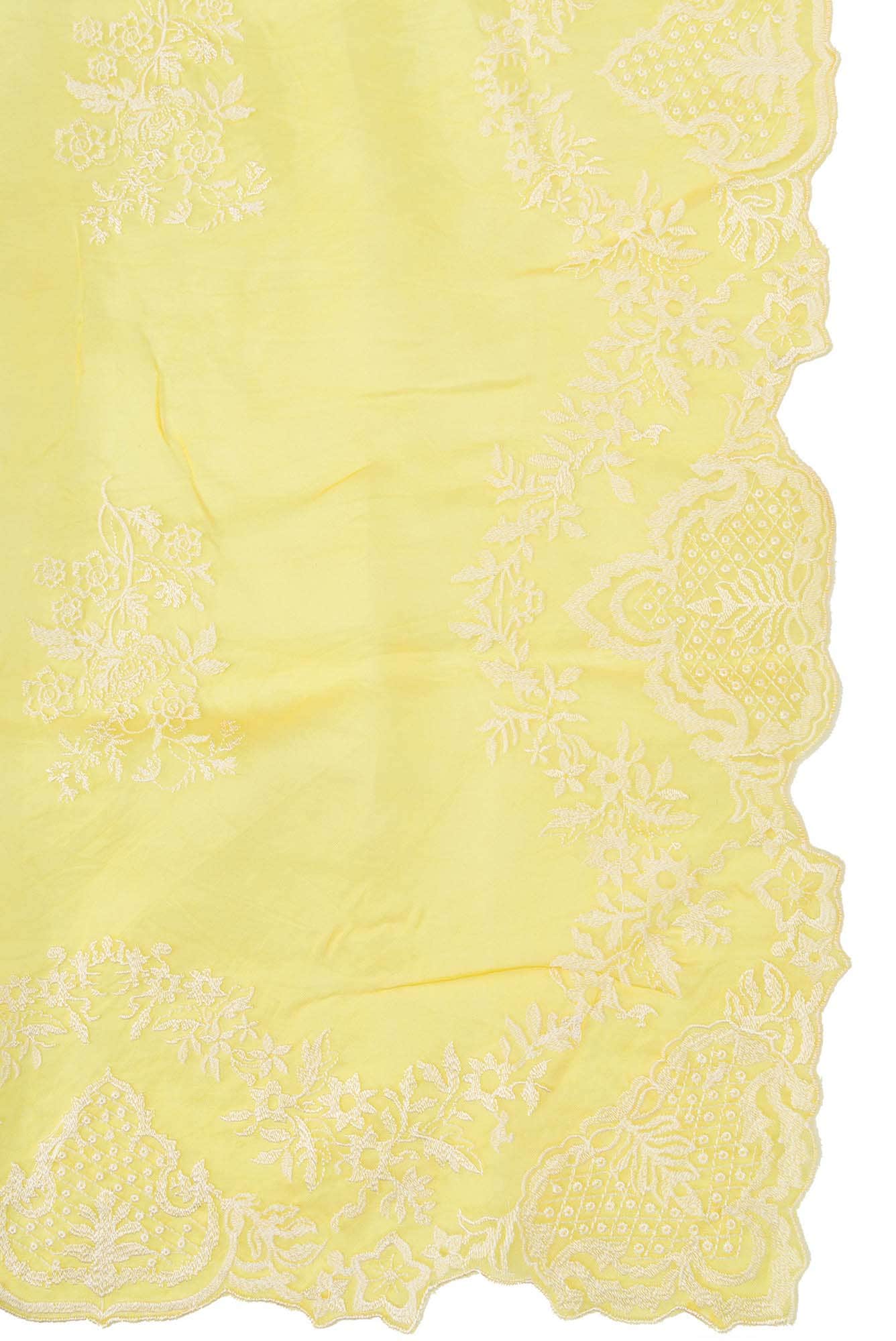 Peonia Yellow floral design saree from Embroidered Romance Collection by Nalli
