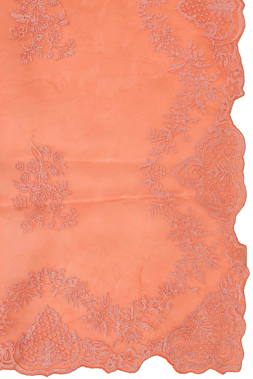Peonia Orange floral design saree from Embroidered Romance Collection by Nalli
