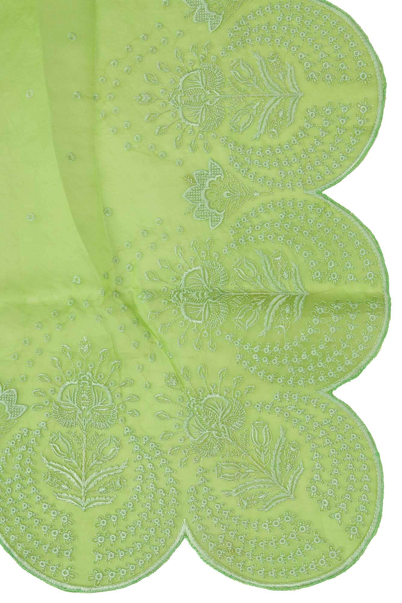 Lovelace Green floral design saree from Embroidered Romance Collection by Nalli